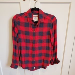 American Eagle Plaid Flannel button down, size XS